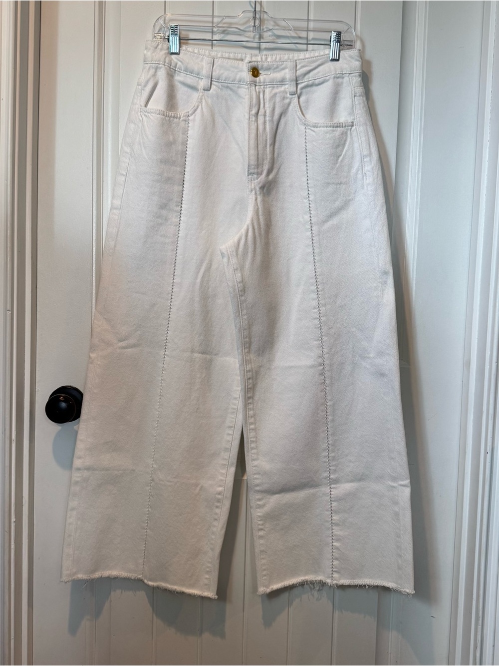 Anthropologie Pilcro and the Letterpress White Denim Detail Jeans